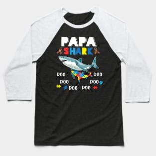 Papa Shark Autism Awareness Shirt Papa Baby Shark Autism tee Baseball T-Shirt